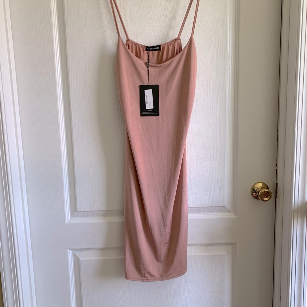 PrettyLittleThing Pink Spaghetti Strap Slip Dress